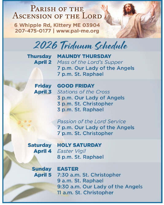 Parish of the Ascension of the Lord Holy Week schedule